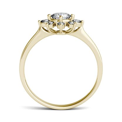 0.74 CTW Moissanite Star Halo Ring