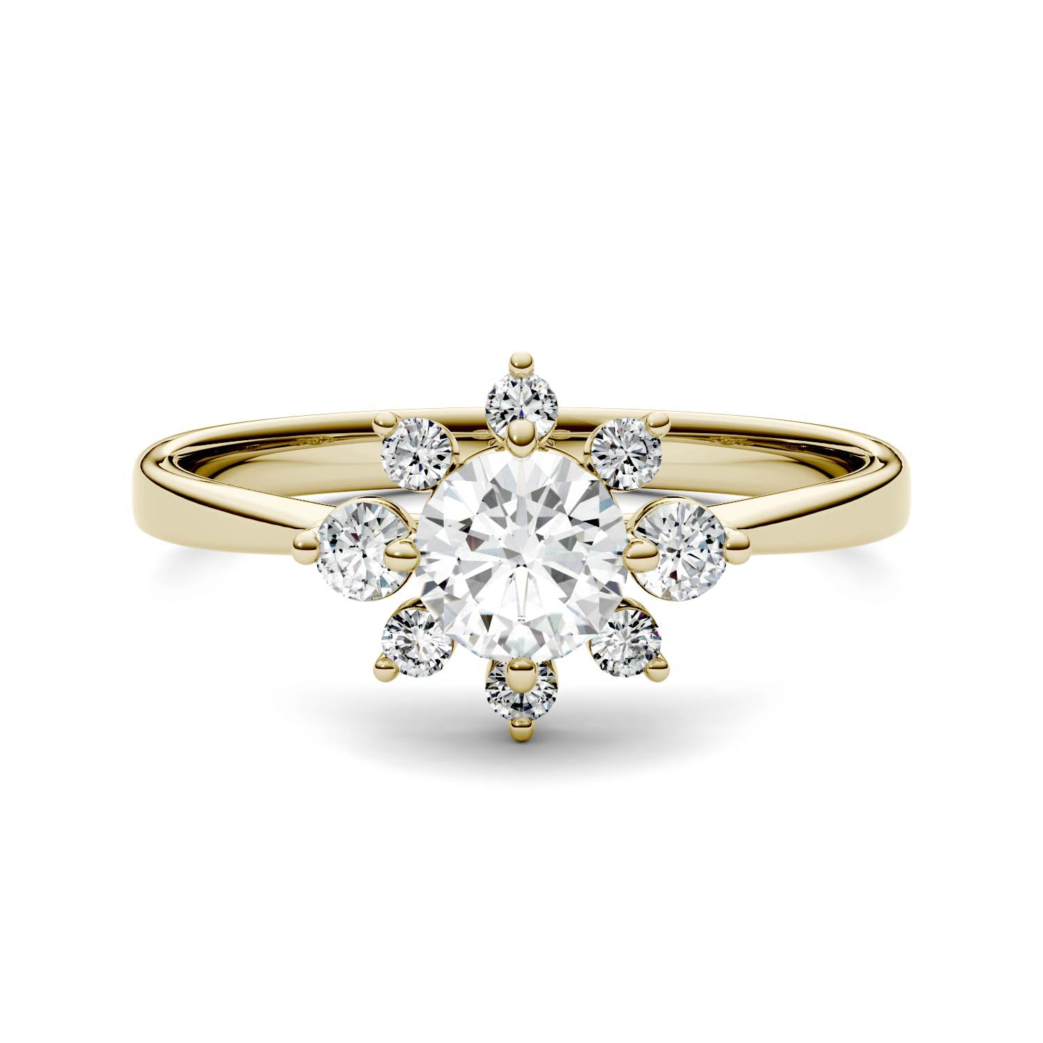 0.74 CTW Moissanite Star Halo Ring