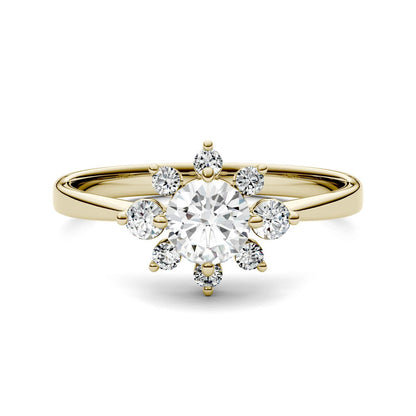 0.74 CTW Moissanite Star Halo Ring