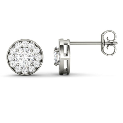 0.70 CTW Moissanite Halo Earrings