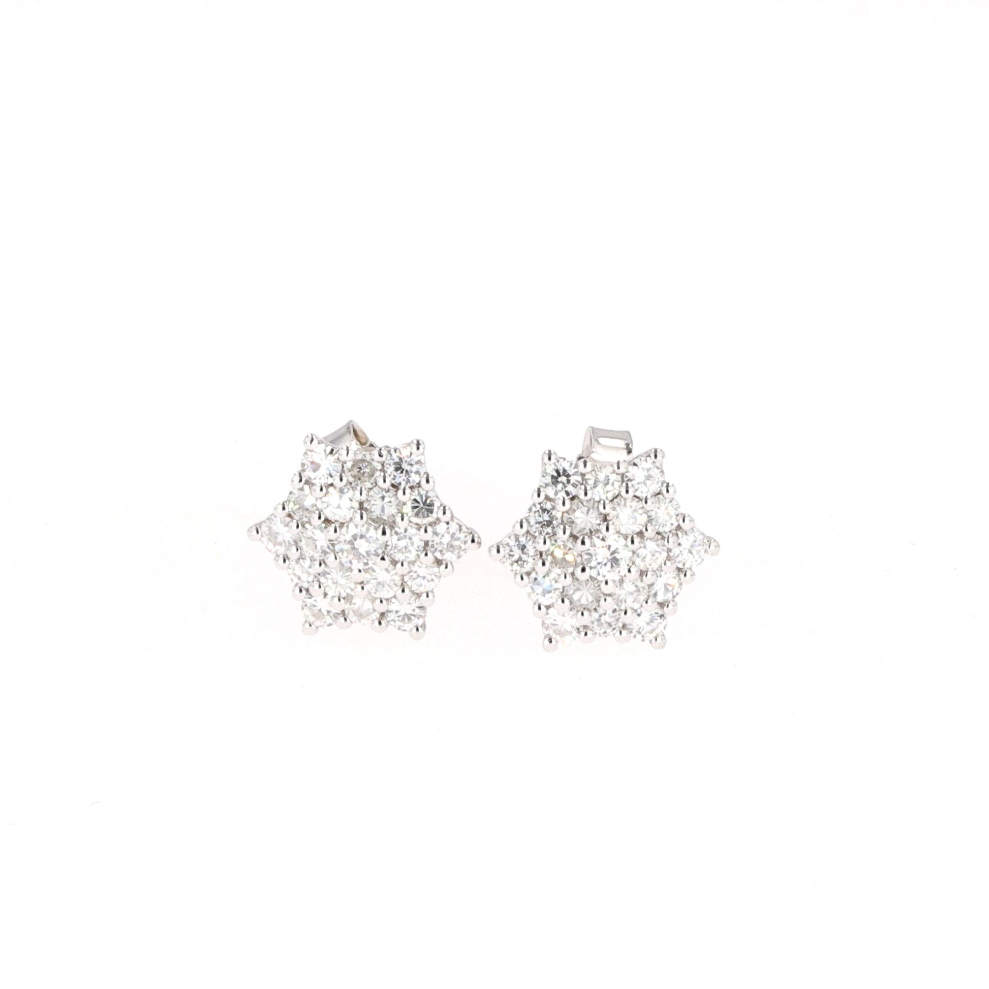 0.65 CTW Moissanite Pave Earrings 14K White Gold