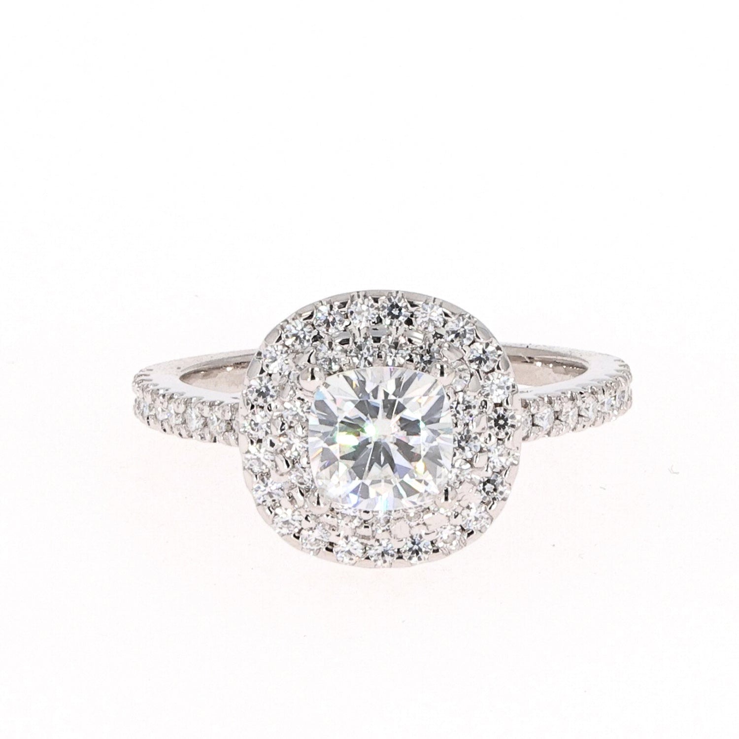 1.77 CTW Moissanite Halo Engagement Ring