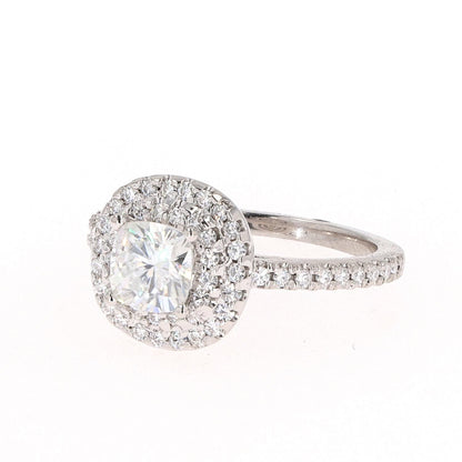 1.77 CTW Moissanite Halo Engagement Ring