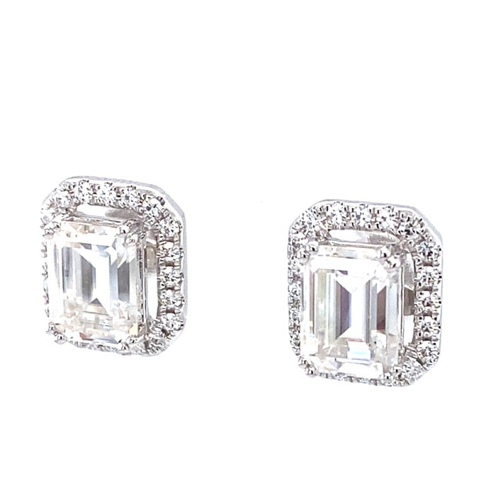 Moissanite Halo Stud Earrings 3.90 CTW