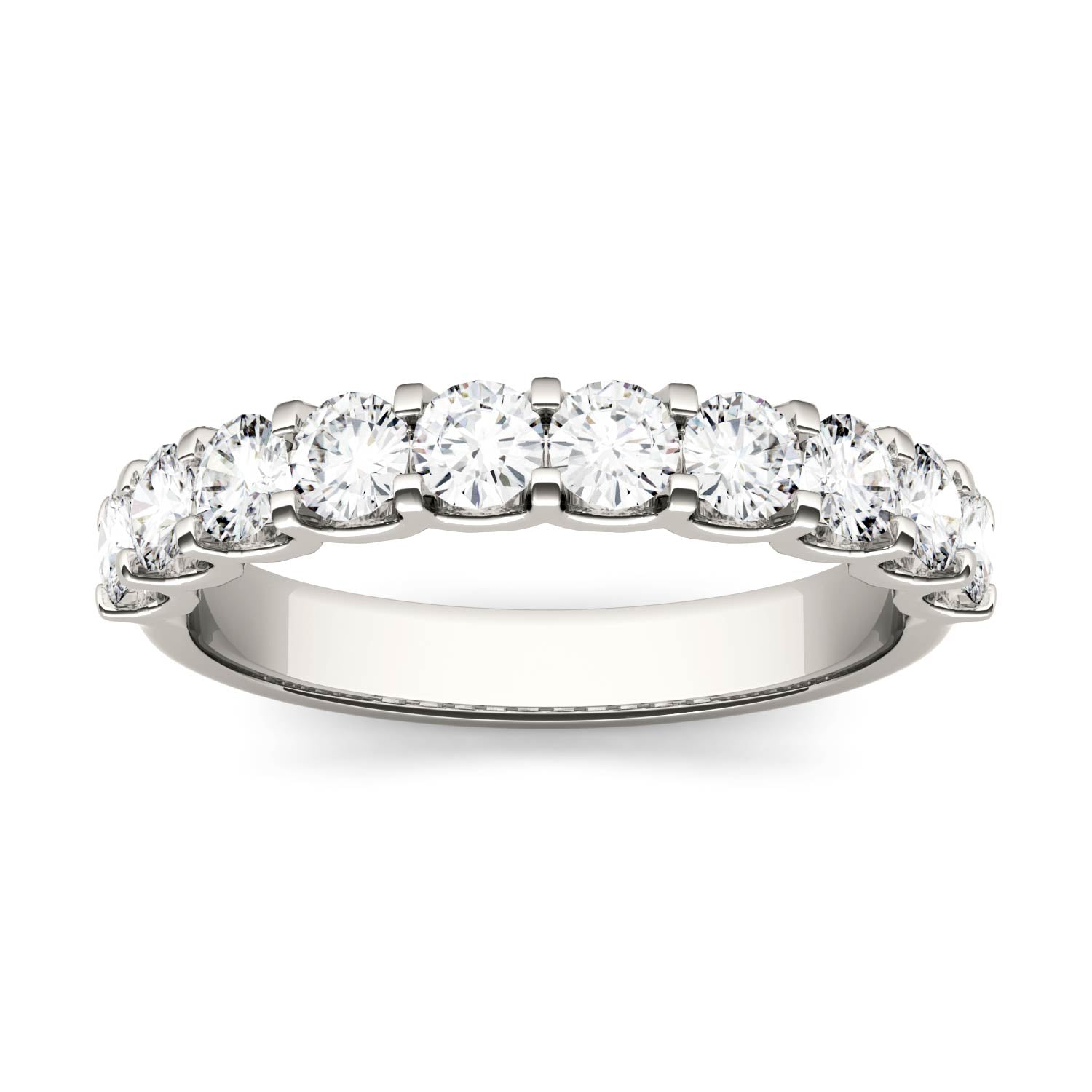 1 CTW Moissanite Round Band 14K White Gold