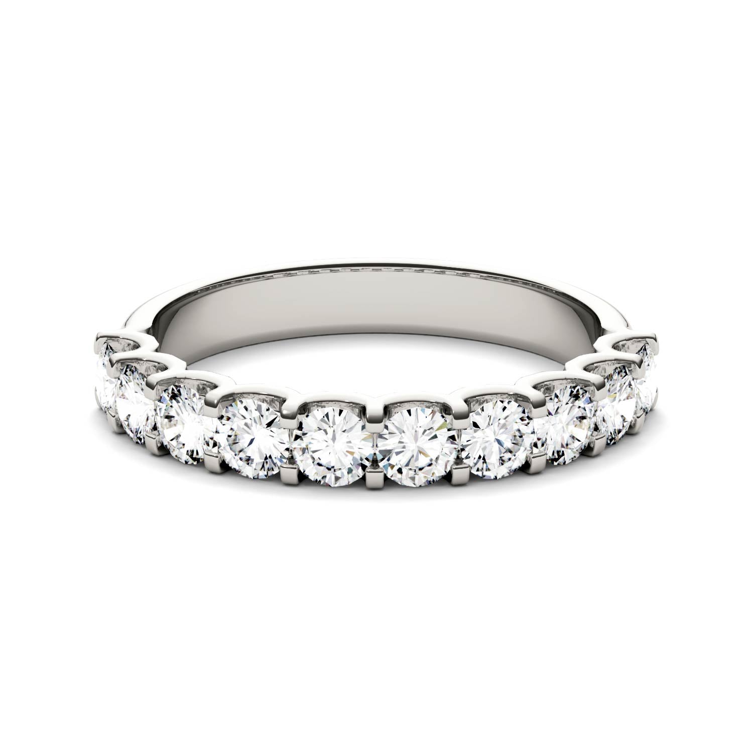 1 CTW Moissanite Round Band 14K White Gold