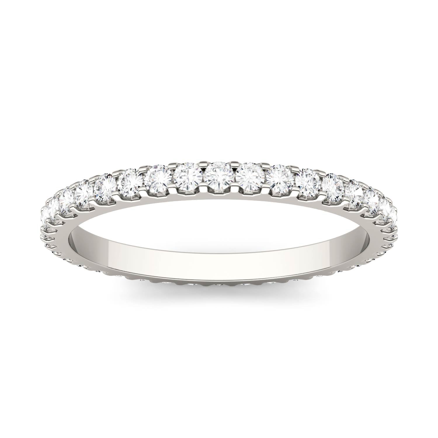 Elegant 0.57 CTW Moissanite Eternity Band in 14K White Gold