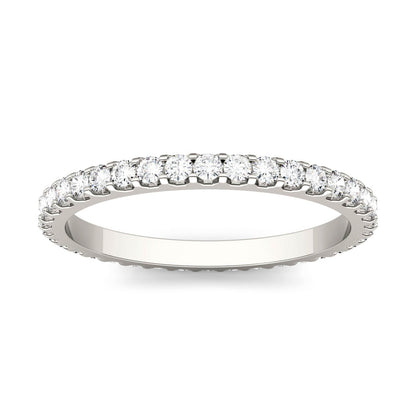 Elegant 0.57 CTW Moissanite Eternity Band in 14K White Gold