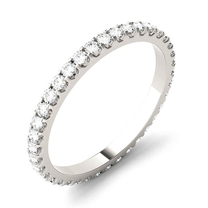 Elegant 0.57 CTW Moissanite Eternity Band in 14K White Gold