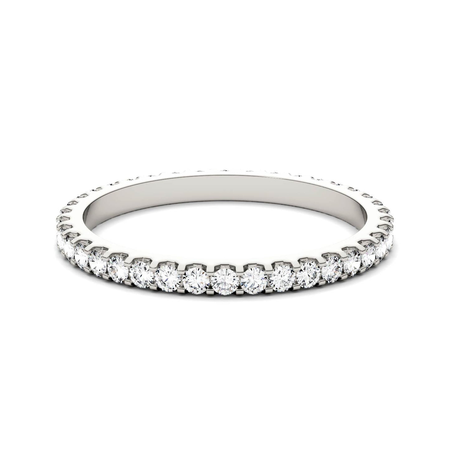 Elegant 0.57 CTW Moissanite Eternity Band in 14K White Gold