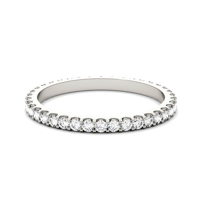 Elegant 0.57 CTW Moissanite Eternity Band in 14K White Gold