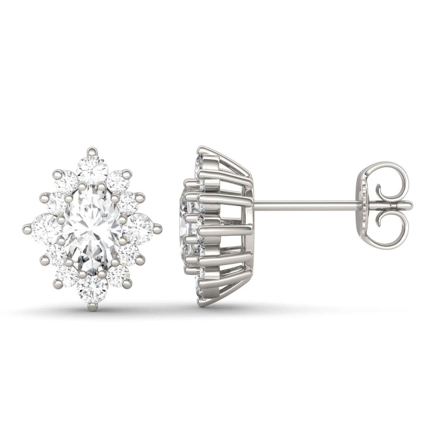 1.40 CTW Moissanite Oval Stud Earrings