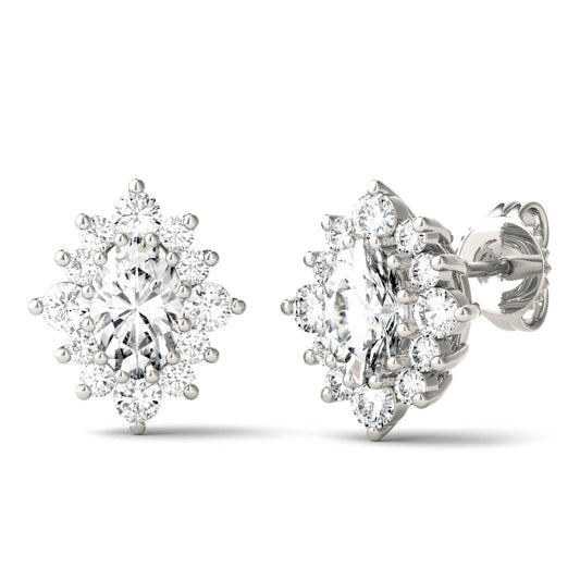 1.40 CTW Moissanite Oval Stud Earrings