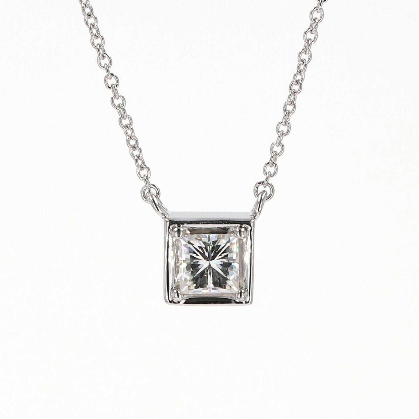 0.60 CTW Square Moissanite Pendant