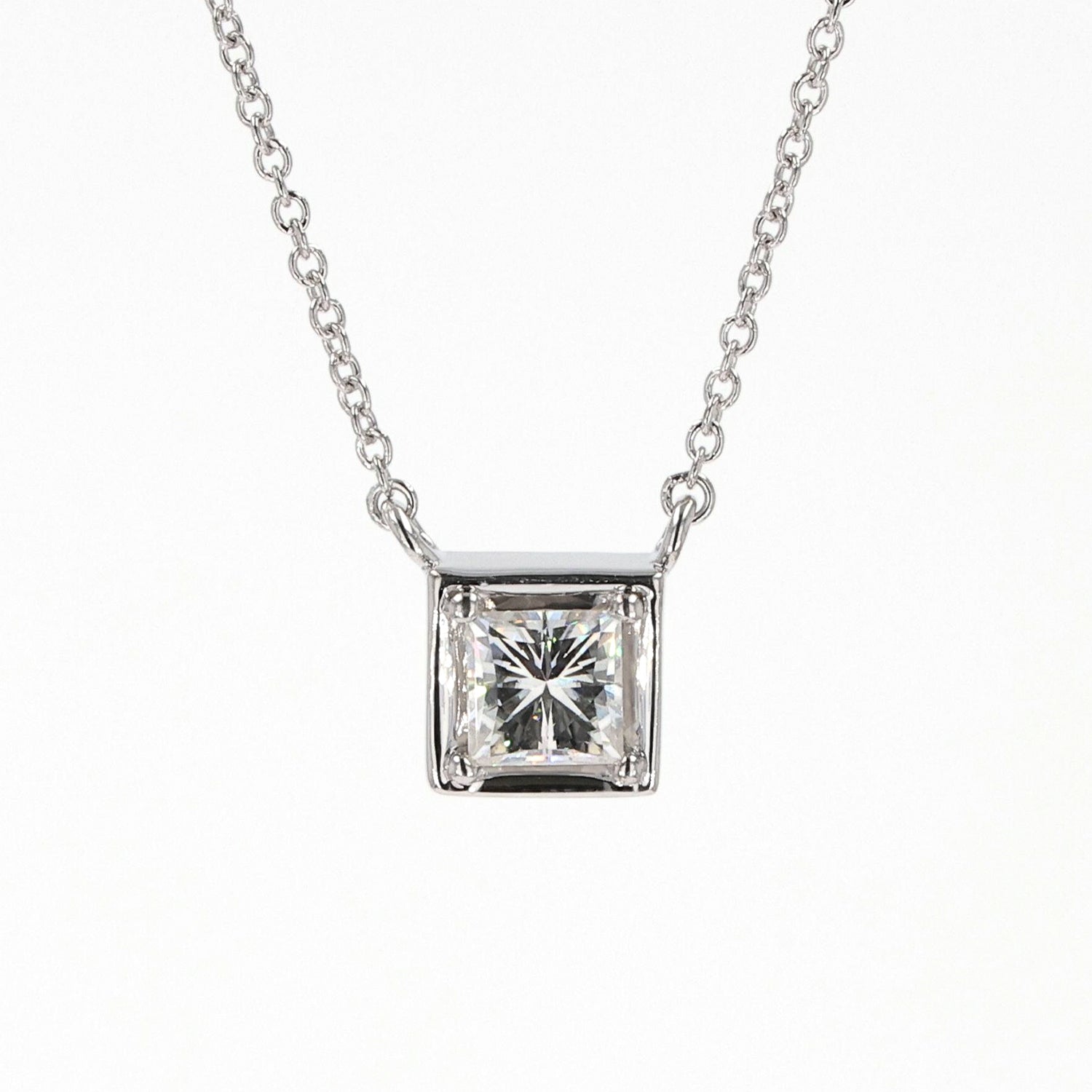 0.60 CTW Square Moissanite Pendant