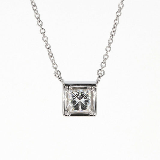 0.60 CTW Square Moissanite Pendant