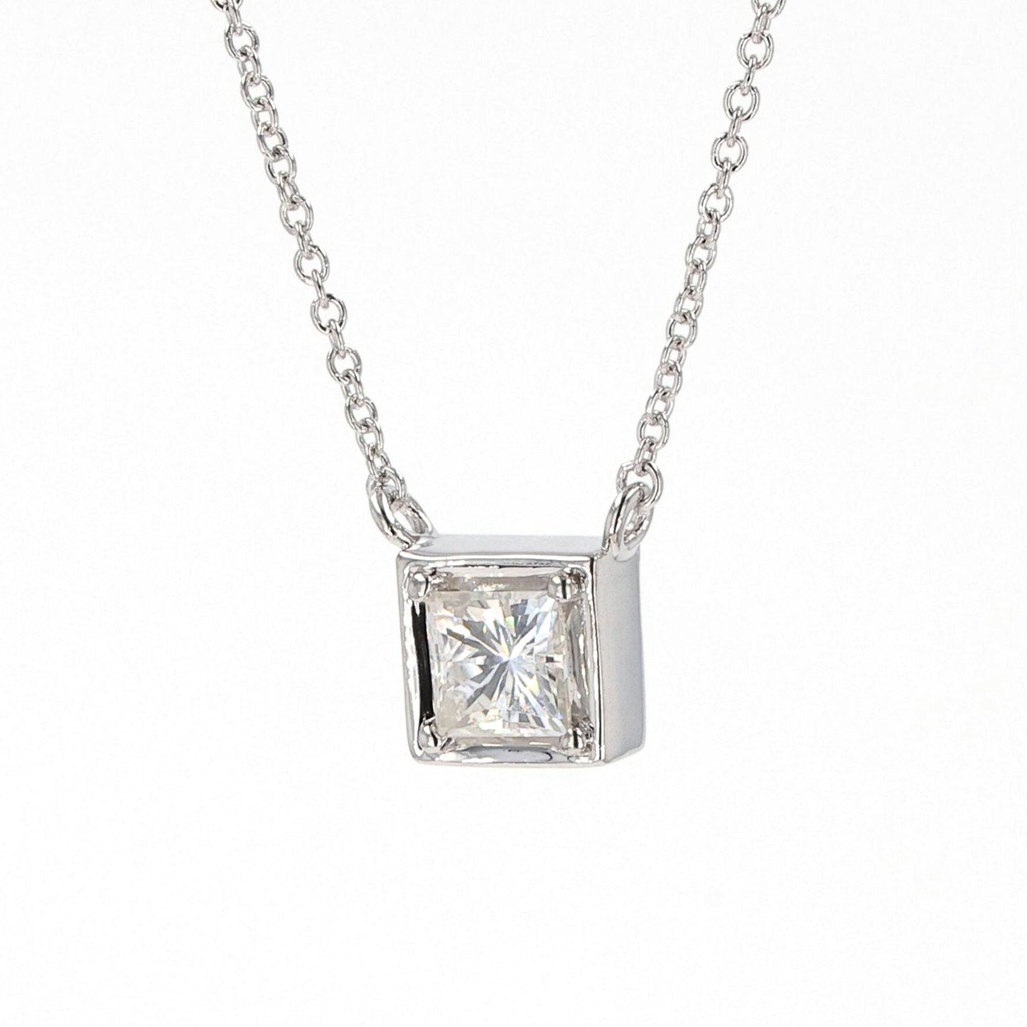 0.60 CTW Square Moissanite Pendant