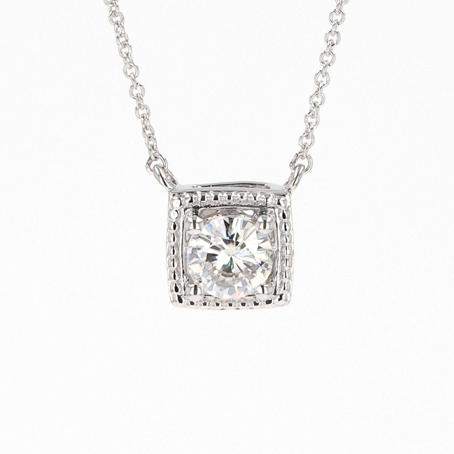 0.80 CTW Round Moissanite Pendant