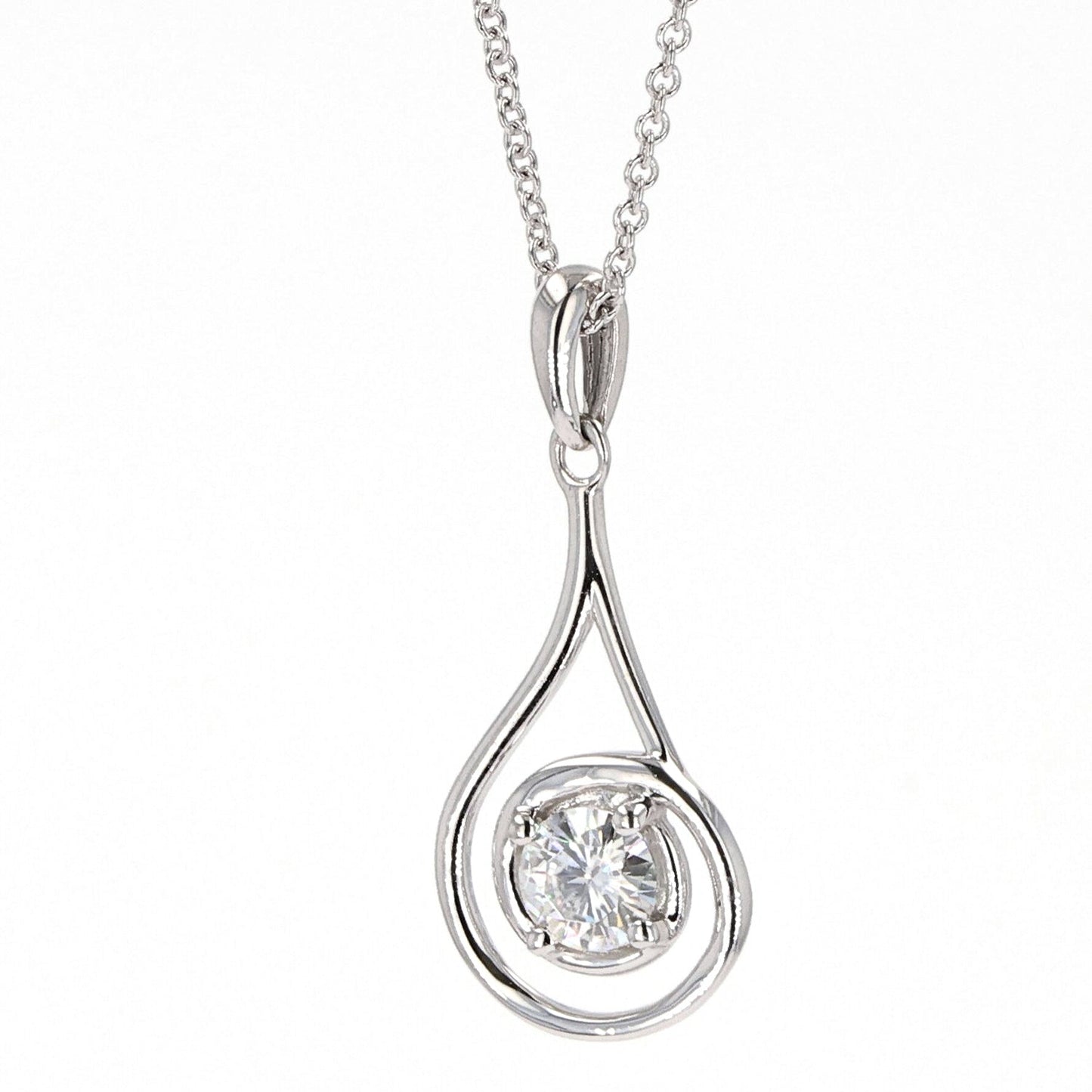 0.33 CTW Moissanite Teardrop Pendant