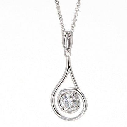 0.33 CTW Moissanite Teardrop Pendant