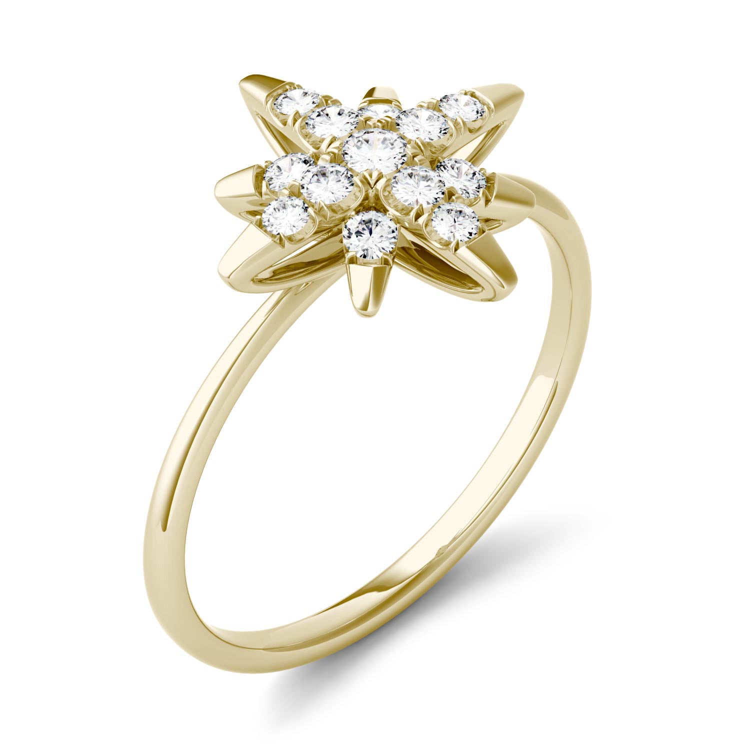 0.22 CTW Moissanite Starburst Ring