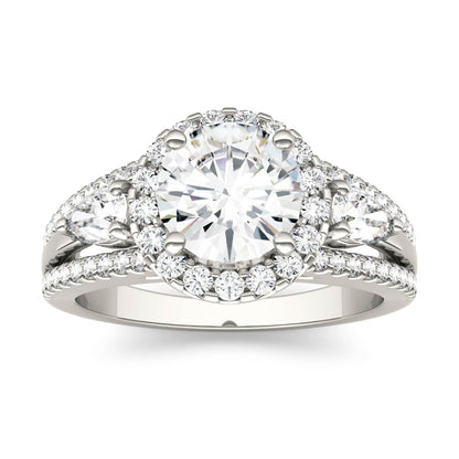 2.50 CTW Moissanite Halo Engagement Ring