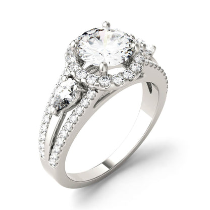 2.50 CTW Moissanite Halo Engagement Ring