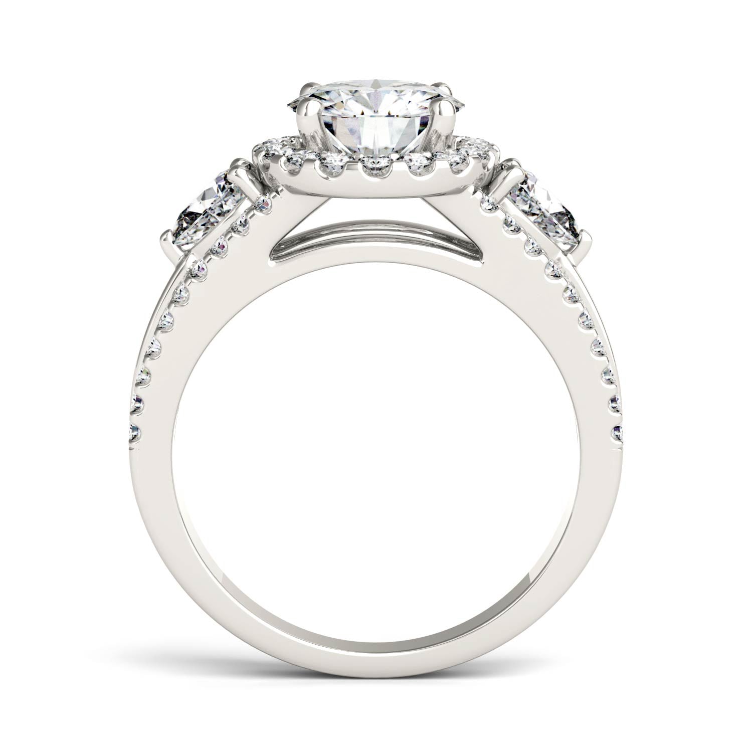 2.50 CTW Moissanite Halo Engagement Ring