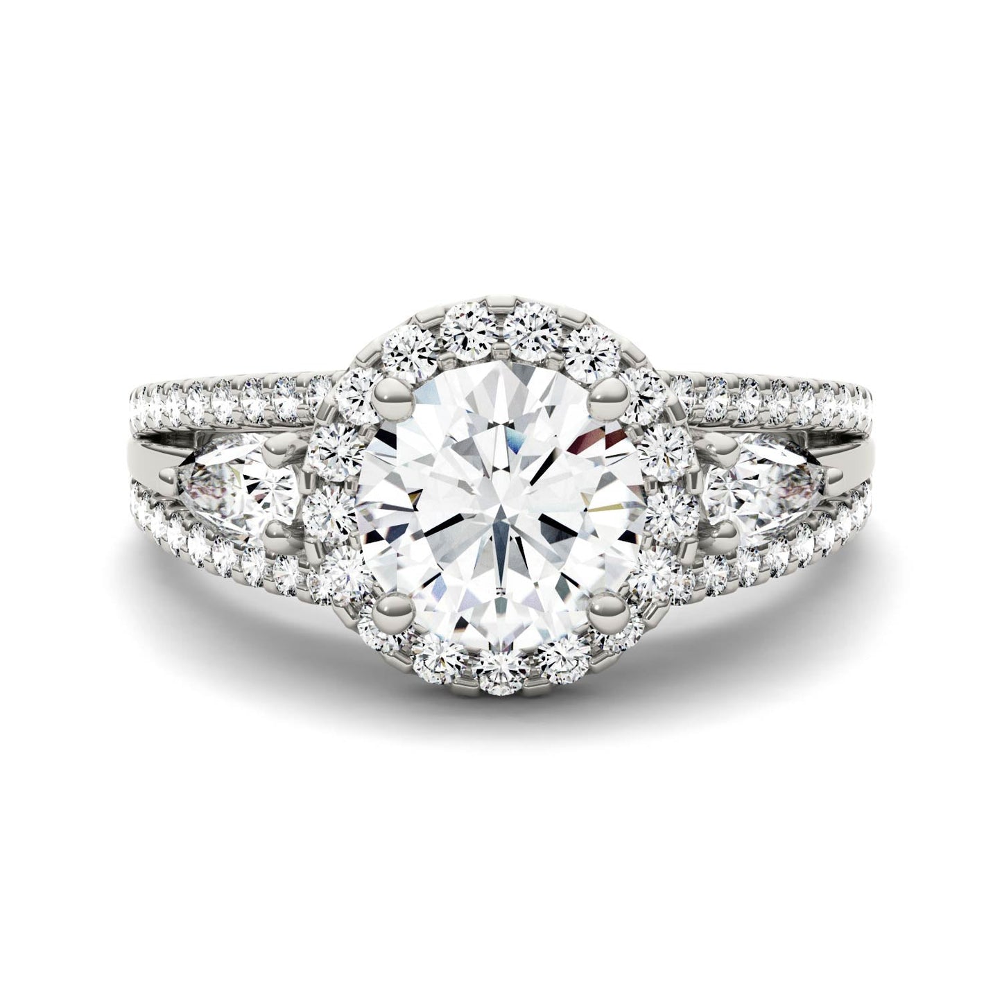 2.50 CTW Moissanite Halo Engagement Ring