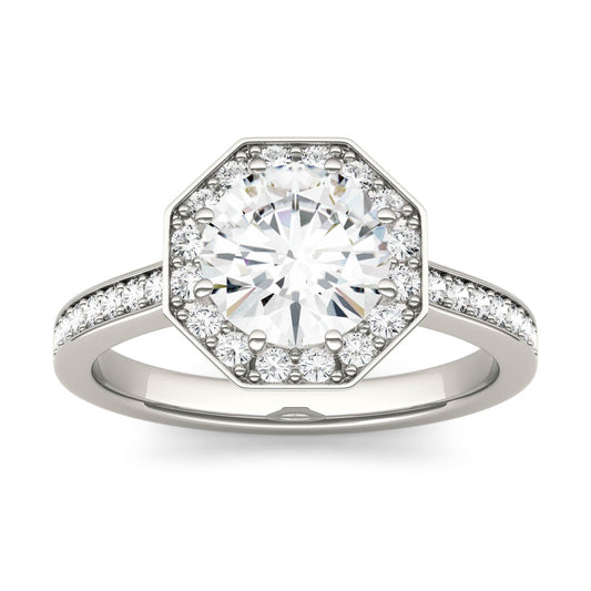 1.82 CTW Moissanite Halo Ring