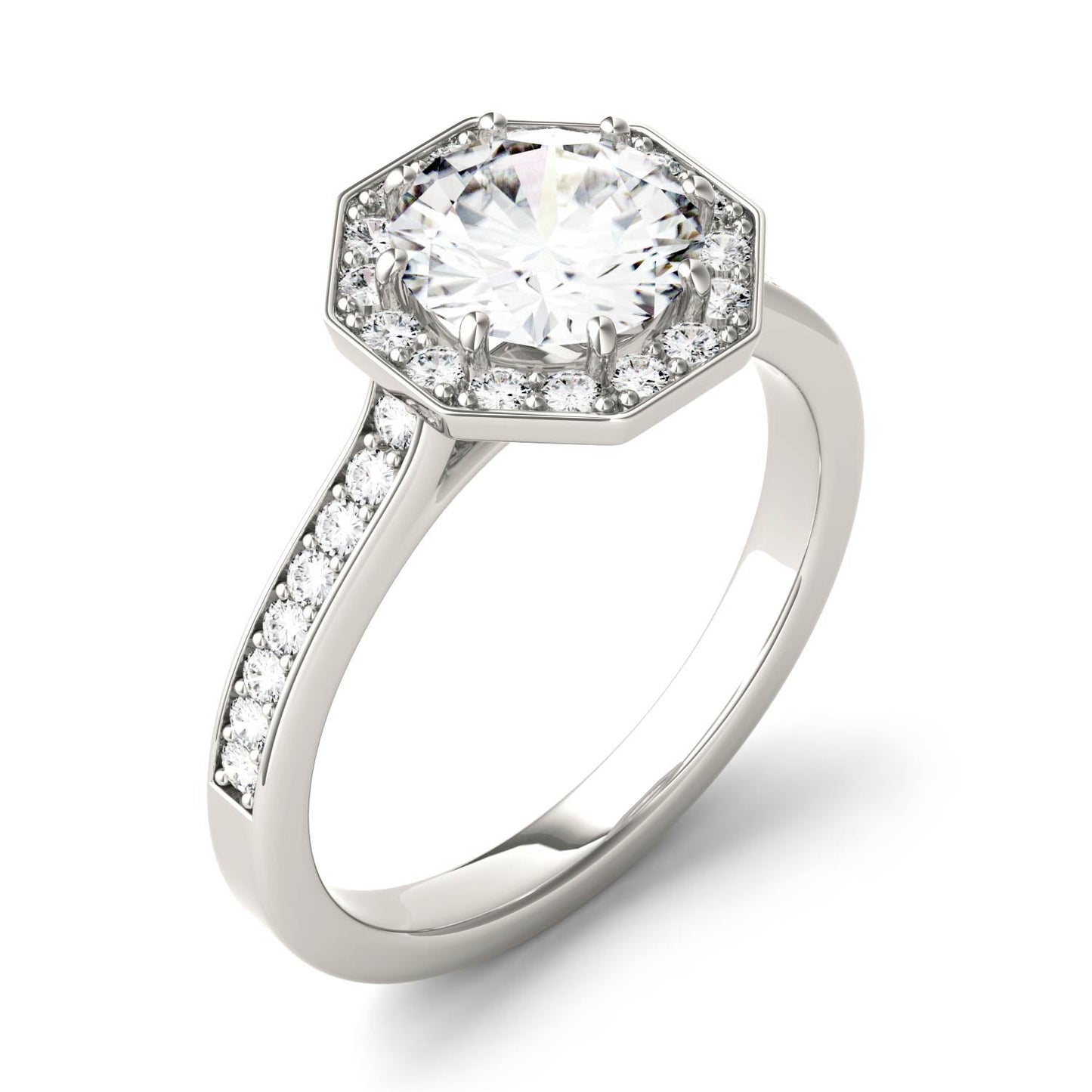 1.82 CTW Moissanite Halo Ring