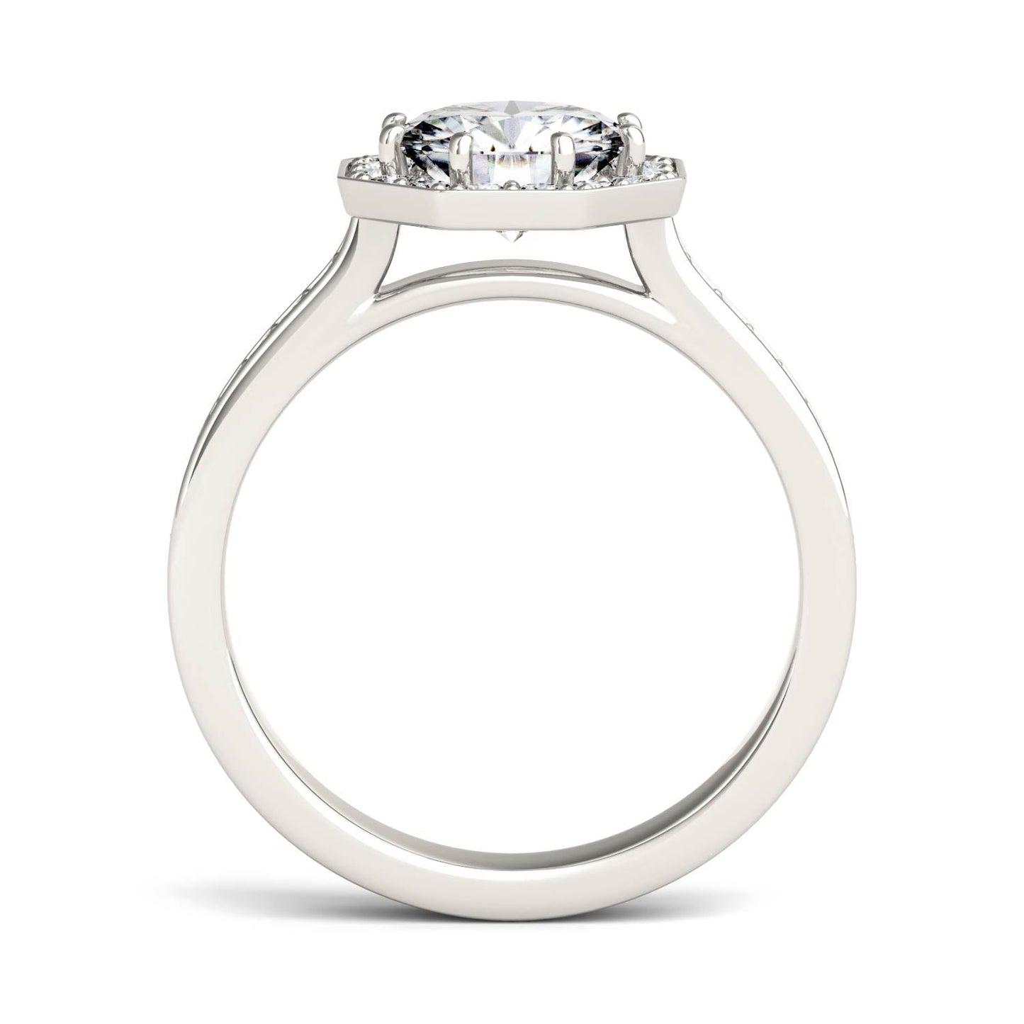 1.82 CTW Moissanite Halo Ring