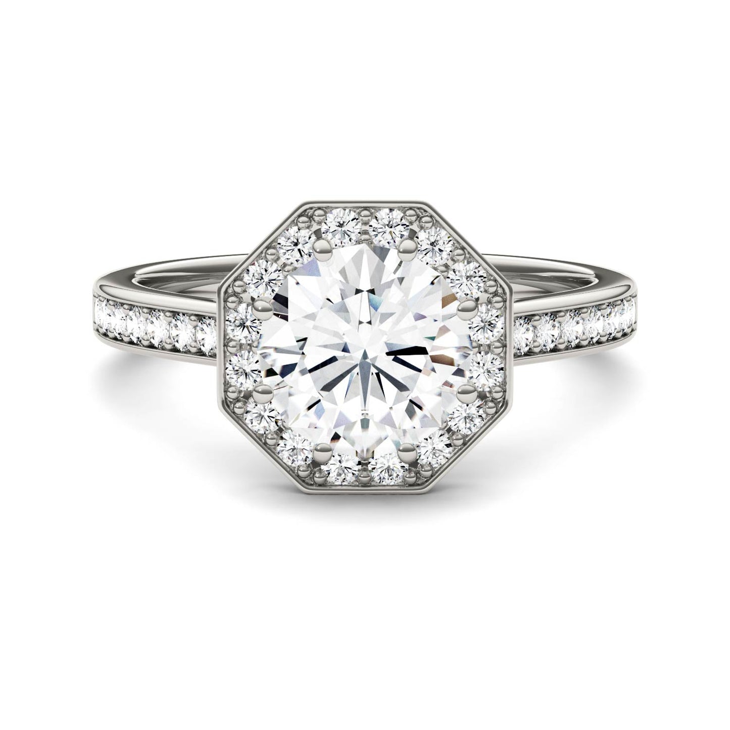 1.82 CTW Moissanite Halo Ring