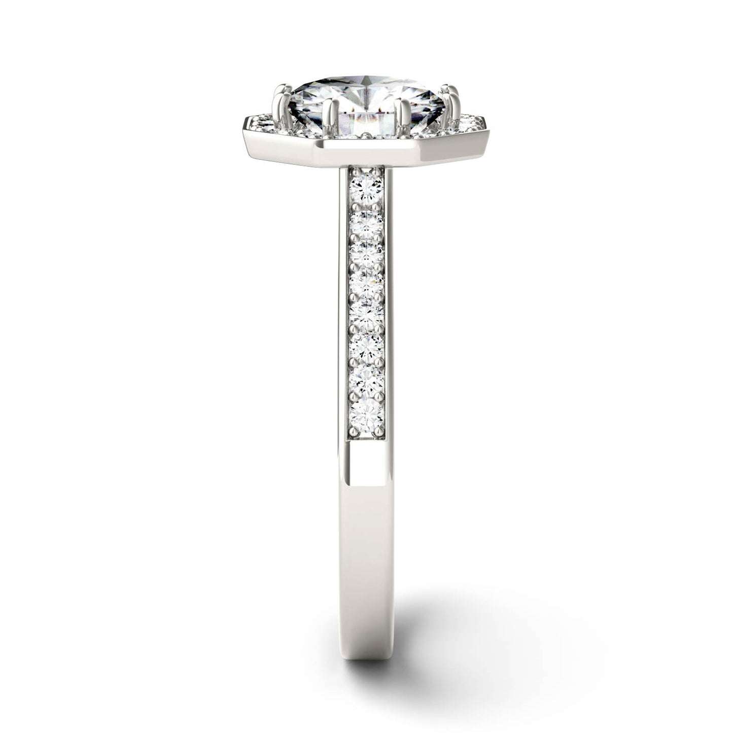 1.82 CTW Moissanite Halo Ring