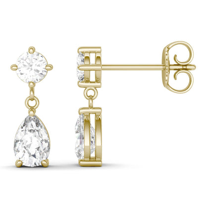 1.18 CTW Moissanite Drop Earrings 14K Gold