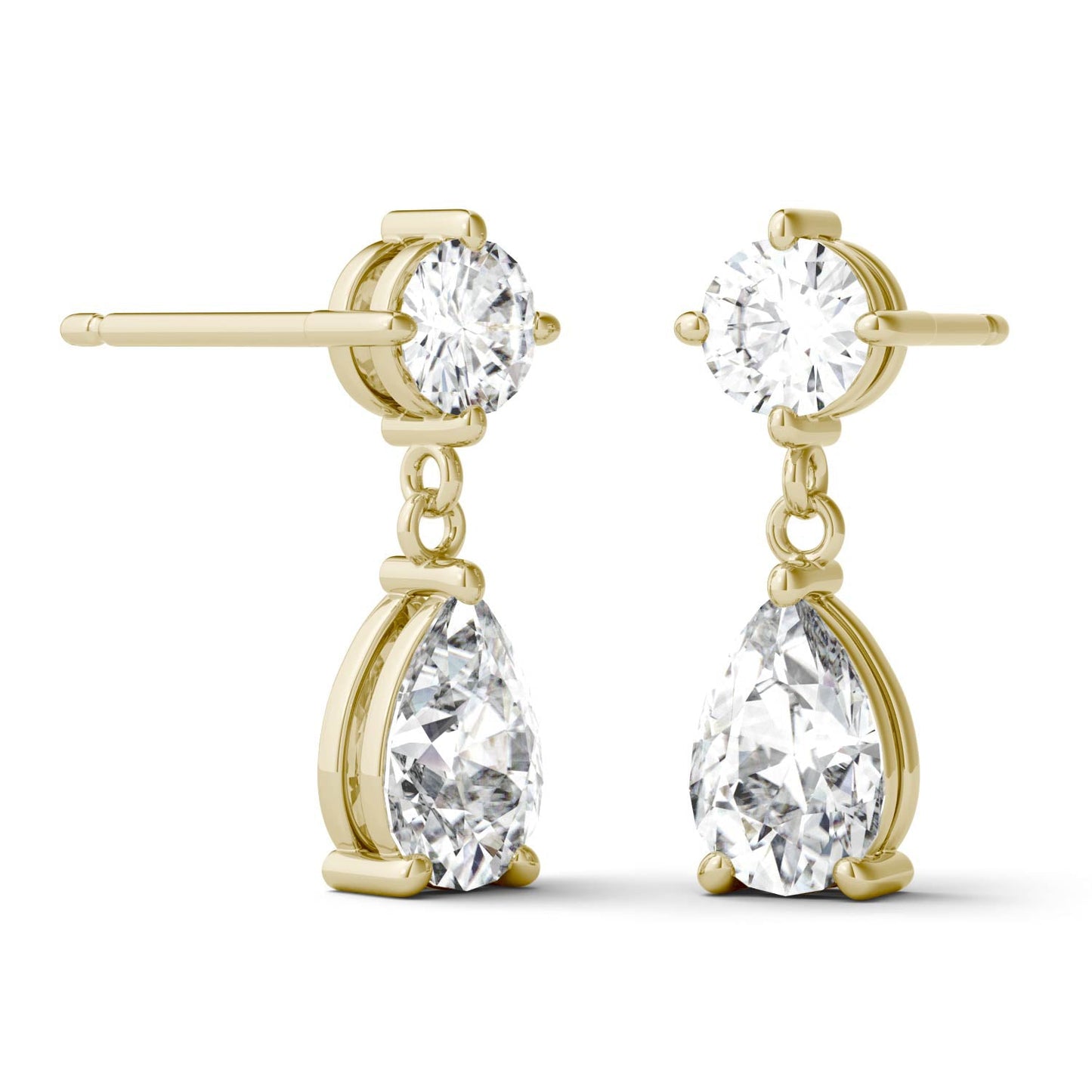 1.18 CTW Moissanite Drop Earrings 14K Gold