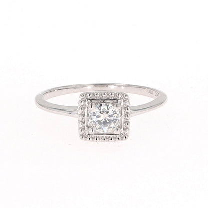 Moissanite Sterling Silver Round Solitaire Ring