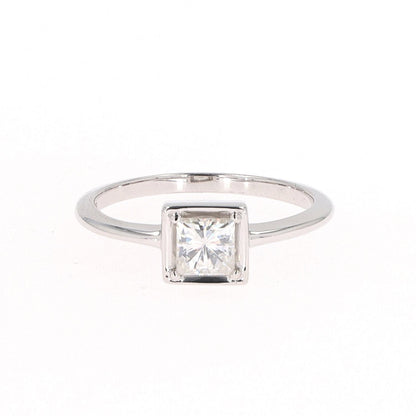 0.60 CTW Moissanite Square Solitaire Ring