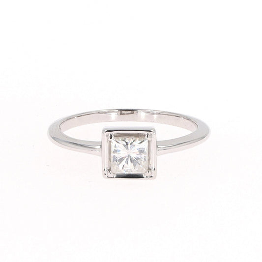 0.60 CTW Moissanite Square Solitaire Ring