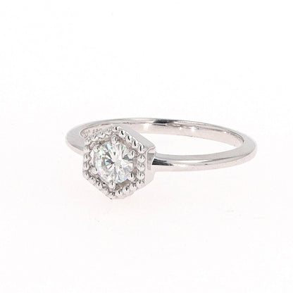 0.33 CTW Moissanite Hexagon Ring