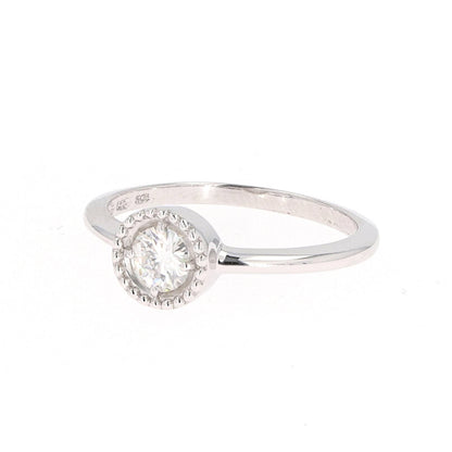 Moissanite Sterling Silver Round Solitaire Ring