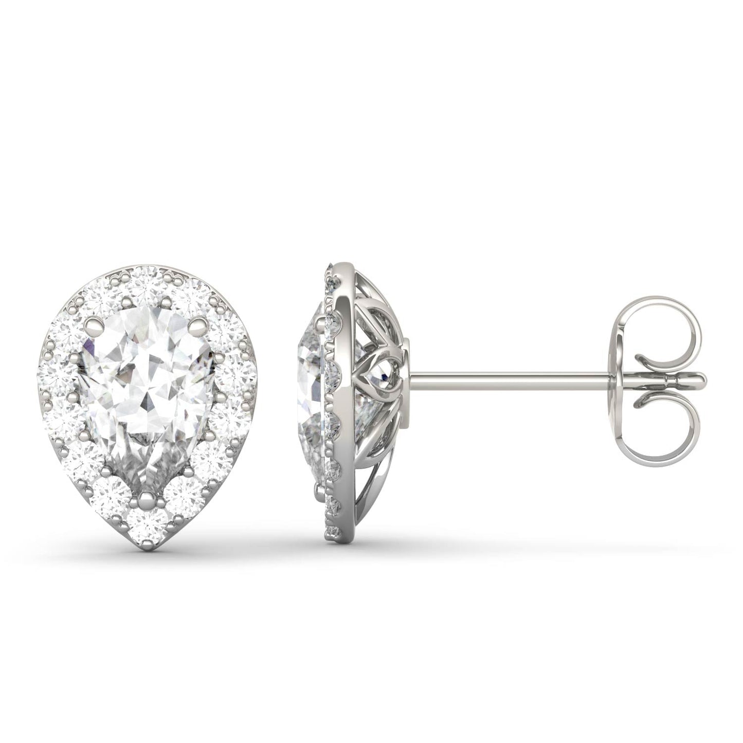 1.96 CTW Moissanite Halo Earrings