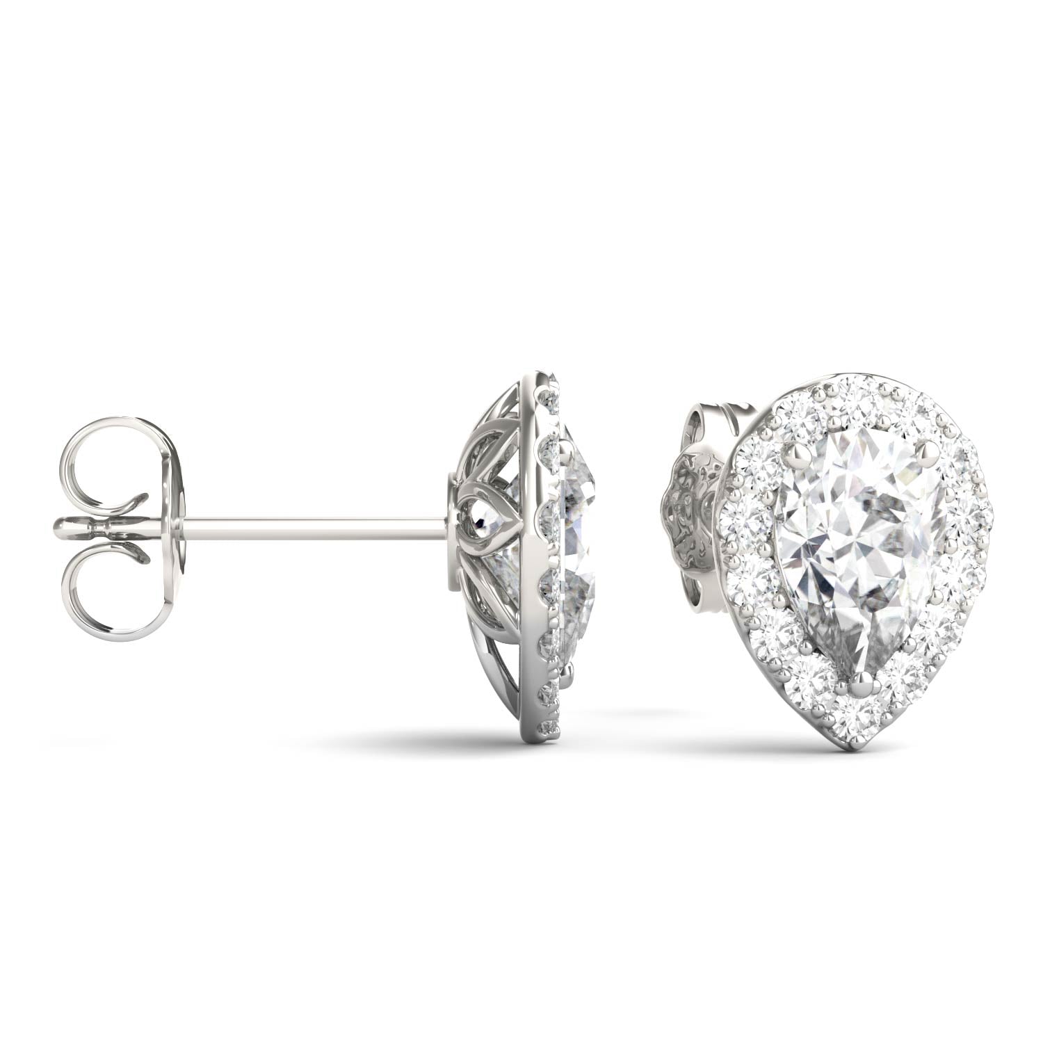 1.96 CTW Moissanite Halo Earrings