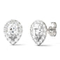 1.96 CTW Pear Moissanite Halo Earrings