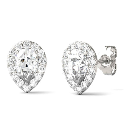 1.96 CTW Moissanite Halo Earrings