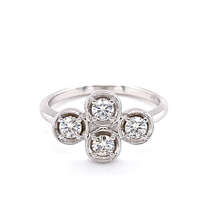 0.52 CTW Moissanite Cluster Ring