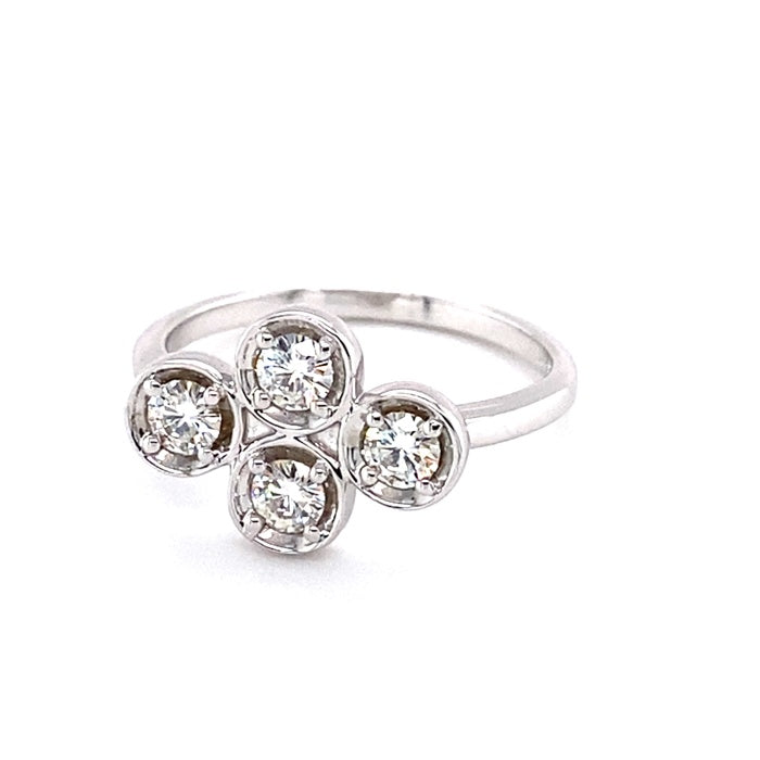 0.52 CTW Moissanite Cluster Ring