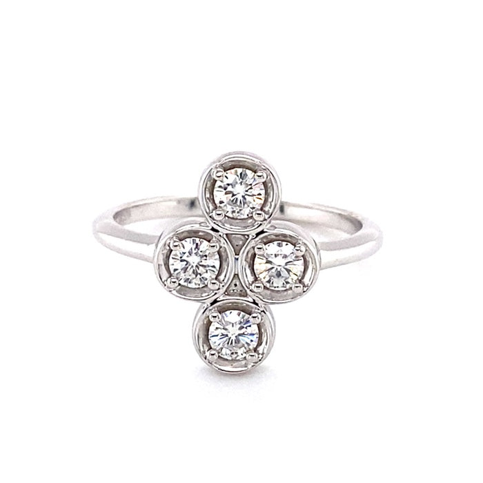 Moissanite Sterling Silver Round Stackable Ring