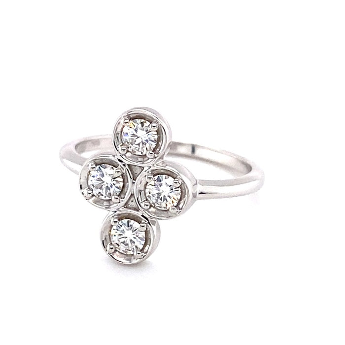 Moissanite Sterling Silver Round Stackable Ring