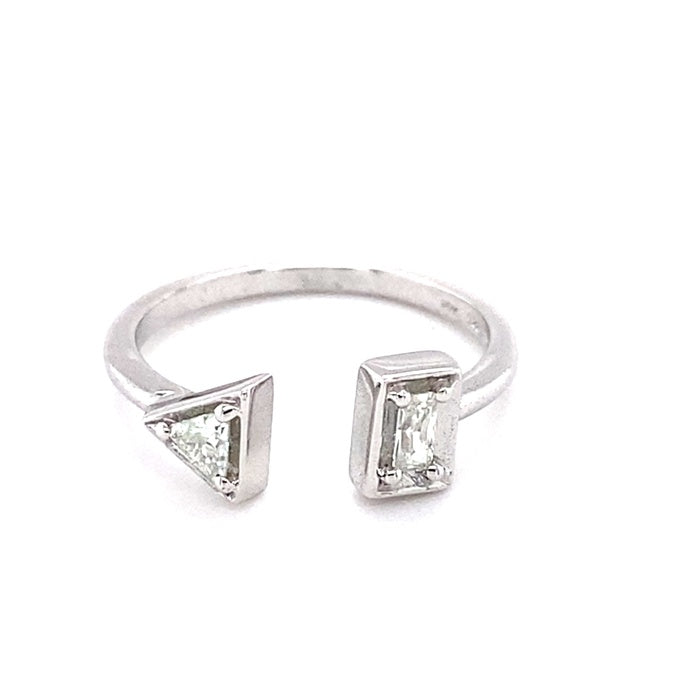 Moissanite Sterling Silver Bypass Ring